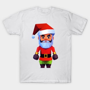 Santa Kickboxing Boxer Fighter Merry Kickmas T-Shirt